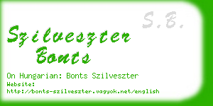 szilveszter bonts business card